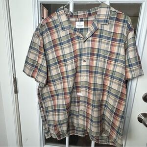 Men's Mutual Weave Plaid‎ Short Sleeve Shirt, XXL